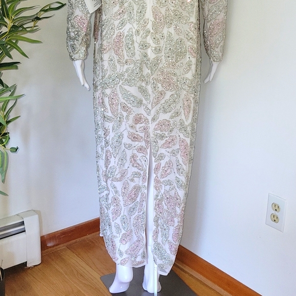 Mac Duggal 5424 Foliage Tea Length Column Dress - Picture 9 of 14